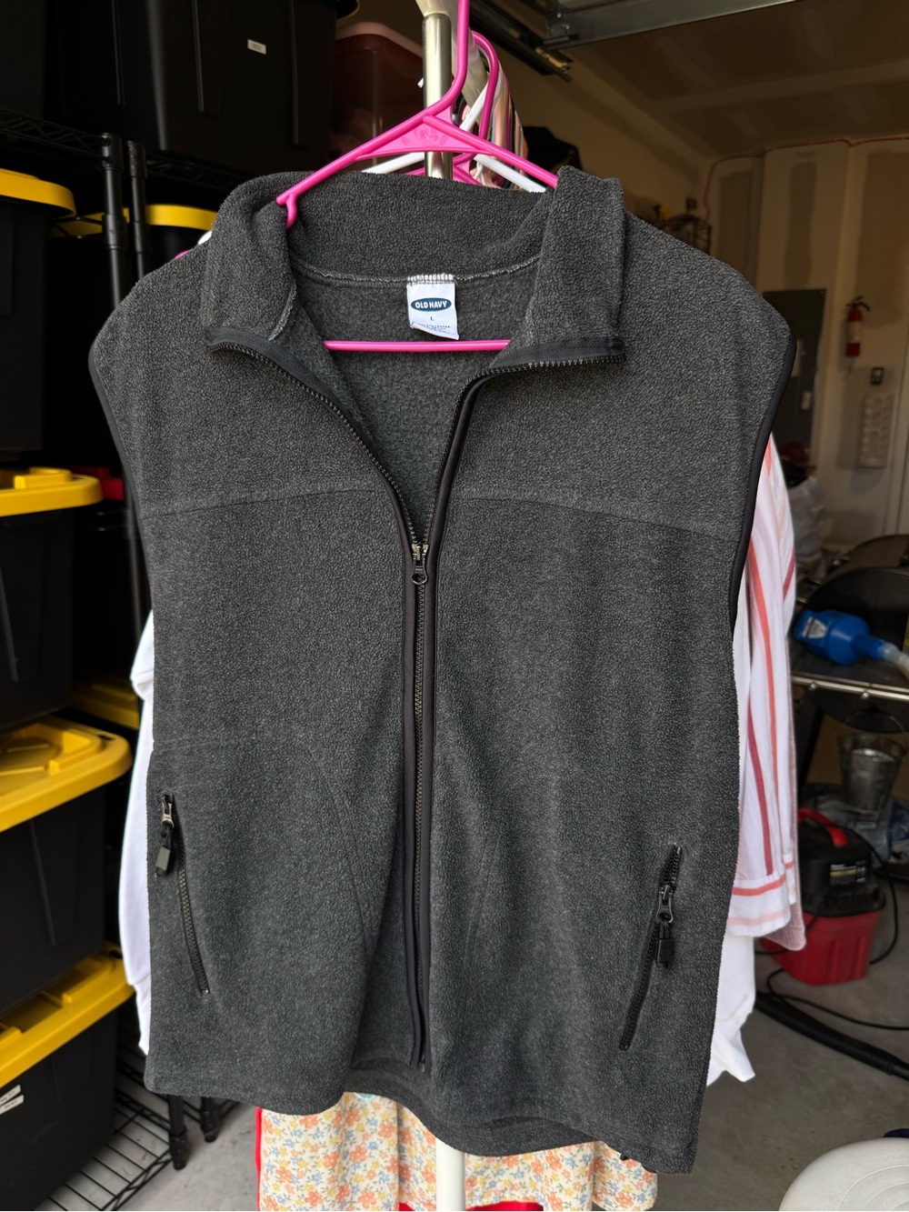 Old Navy Dark Gray Full-Zip Fleece Vest